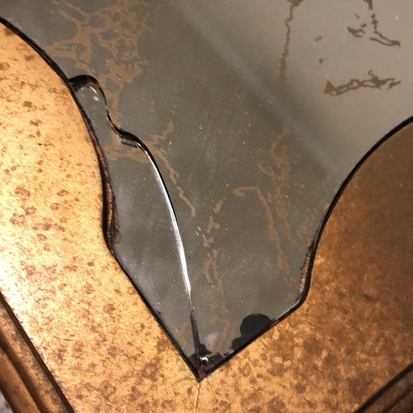 Vintage Italian Rococo Rectangle Mirrored Gold Accent Table 16 x 24 Plant Stand - Picture 2 of 13